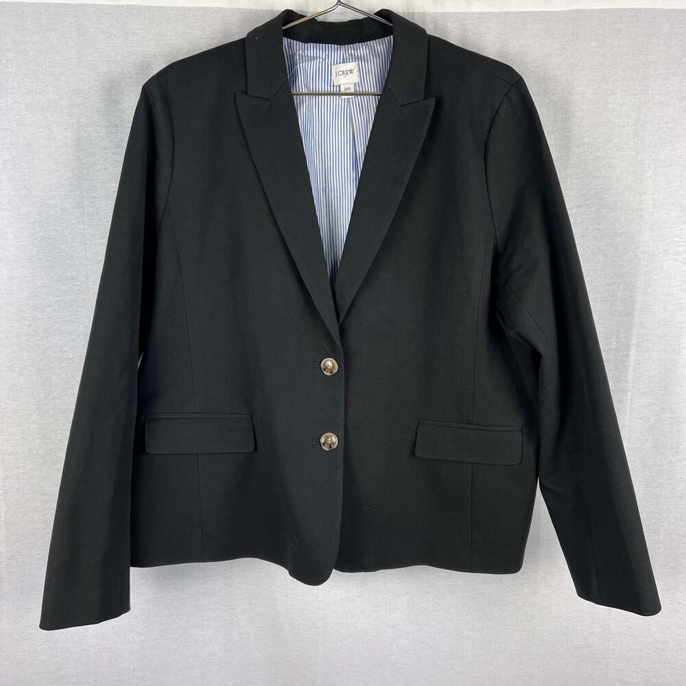 J. Crew Factory Jacket Women's 20 Two Button Blazer Black Business Office Career
